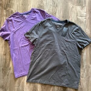 2 Tommy Hilfiger v-neck, short sleeve t-shirts: size S